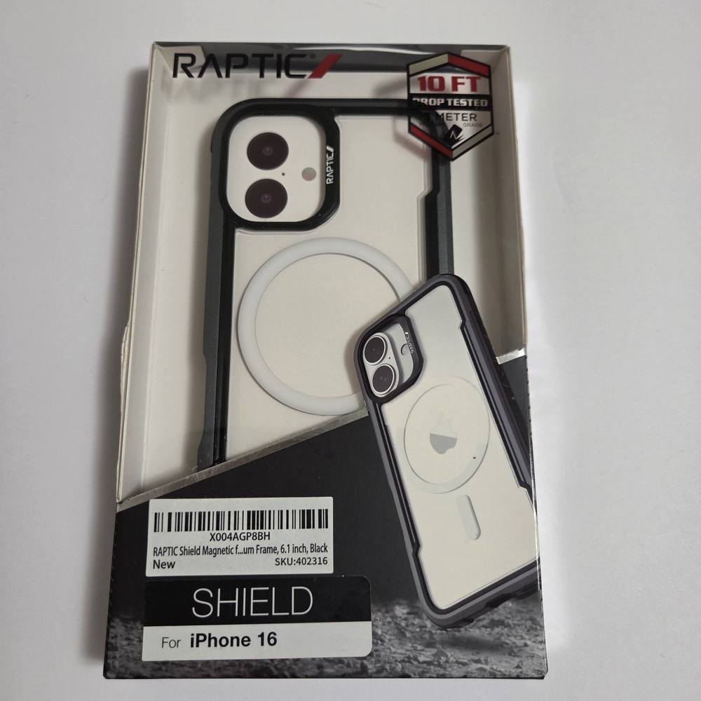 Raptic Shield MagSafe Rugged Phone Case iPhone 16 Pro 6.1 Clear 10ft Drop Tested